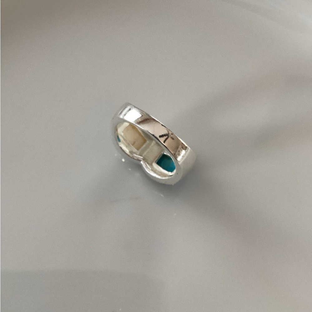 Turquoise/Mother of Pearl/Marcasite Ring - Picture 8 of 8
